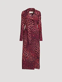 Rolana Trench Coat Abstract Spots Print