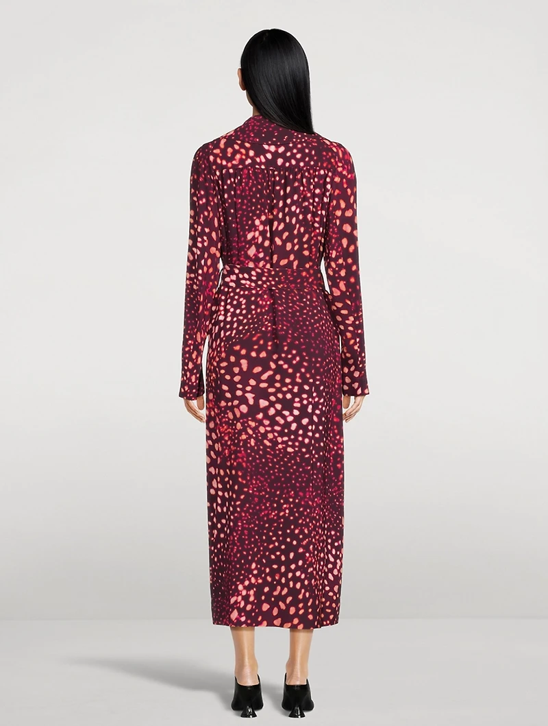 Rolana Trench Coat Abstract Spots Print