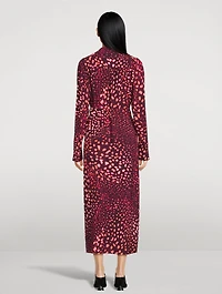 Rolana Trench Coat Abstract Spots Print