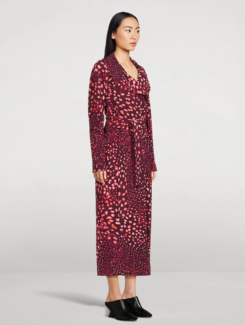 Rolana Trench Coat Abstract Spots Print