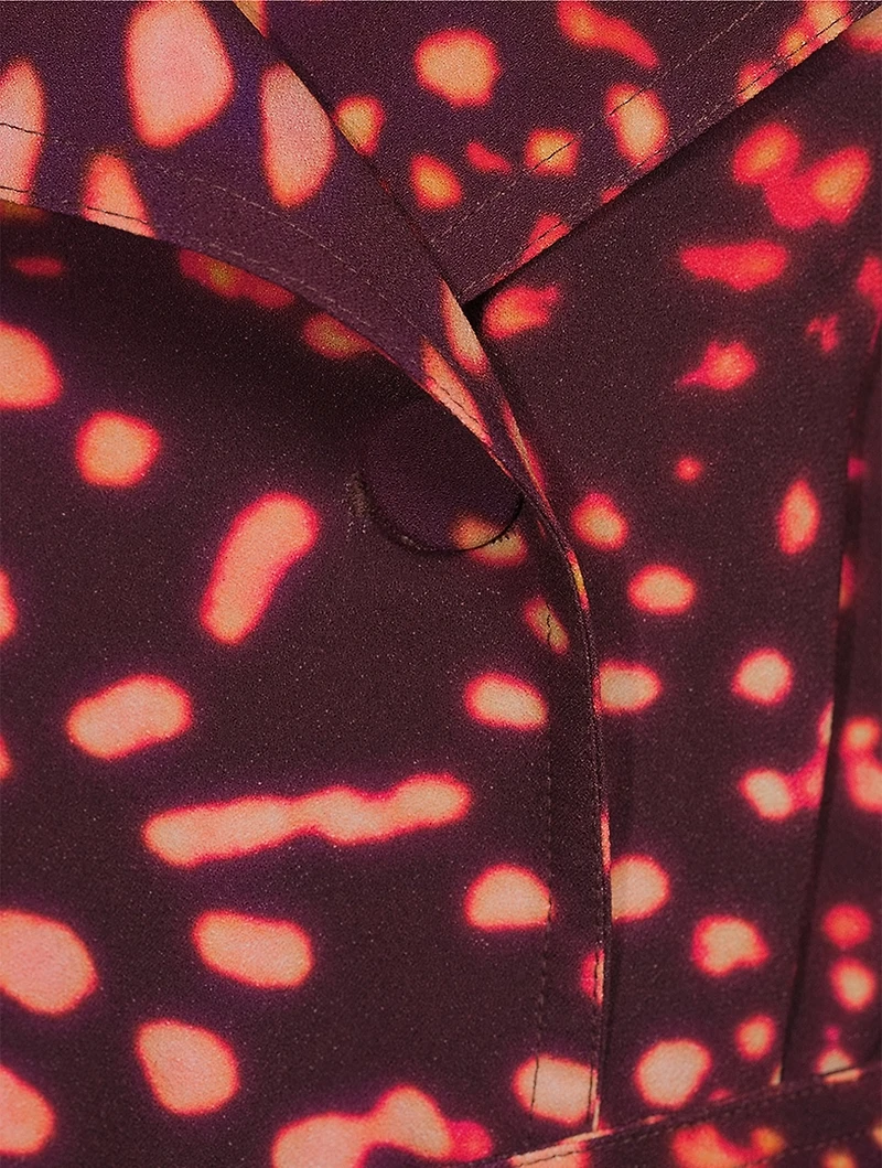 Rolana Trench Coat Abstract Spots Print