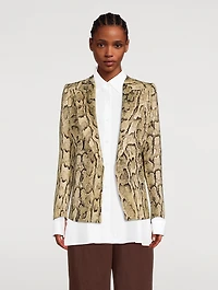 Beau Double-Breasted Blazer Snakeskin Print