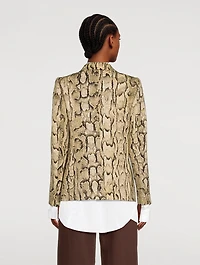 Beau Double-Breasted Blazer Snakeskin Print