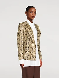 Beau Double-Breasted Blazer Snakeskin Print
