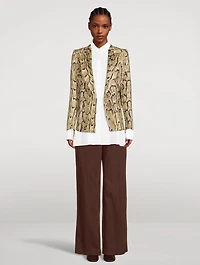 Beau Double-Breasted Blazer Snakeskin Print