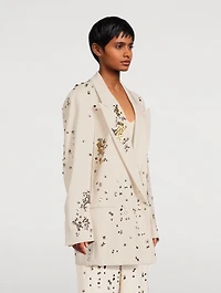 Blink Embellished Double-Breasted Wool Blazer