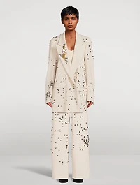 Blink Embellished Double-Breasted Wool Blazer