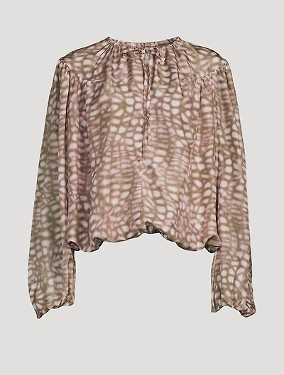 Catti Printed Silk Blouse