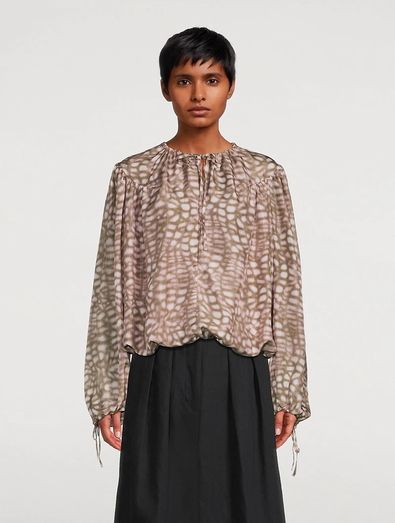 Catti Printed Silk Blouse