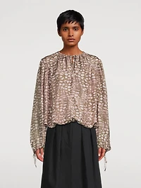 Catti Printed Silk Blouse