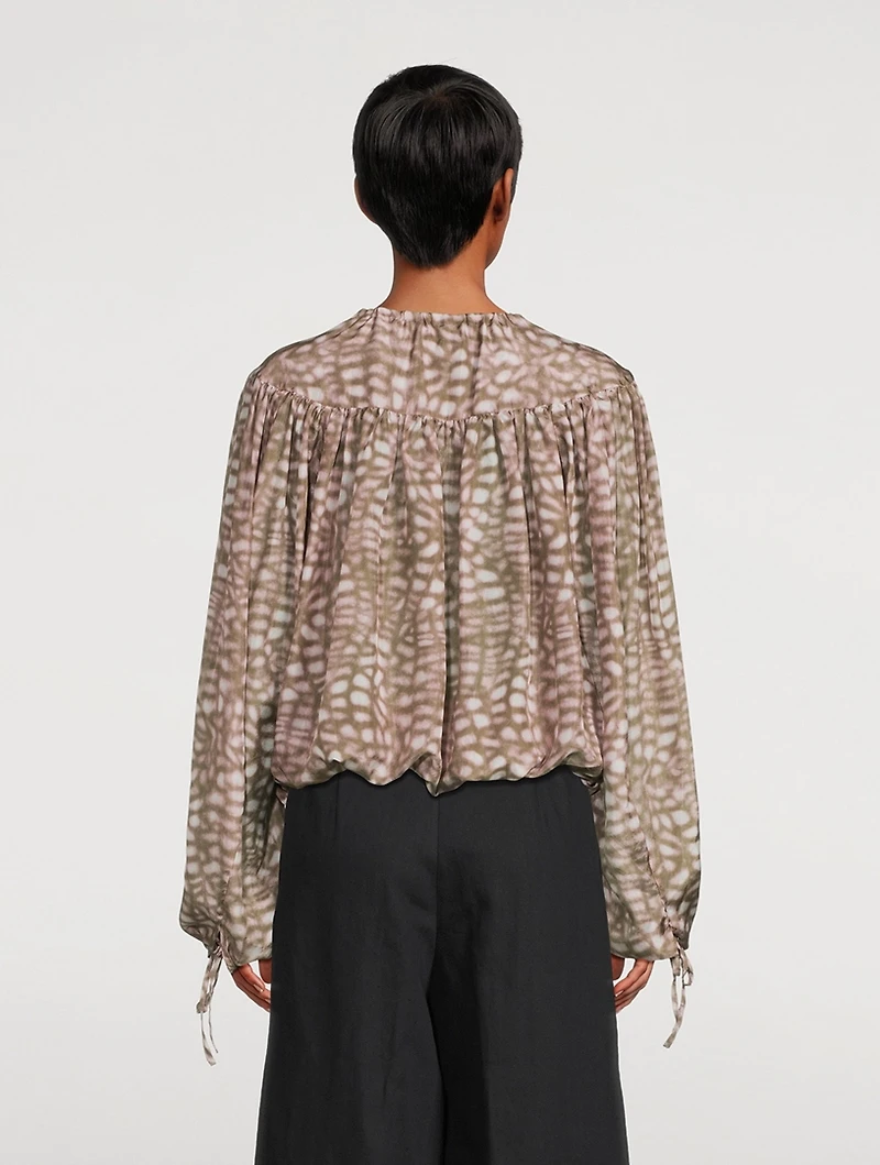 Catti Printed Silk Blouse