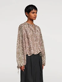 Catti Printed Silk Blouse