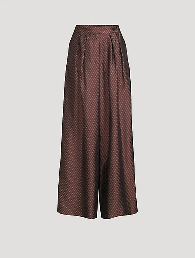 Pamplona Wide-Leg Trousers Stripe Print