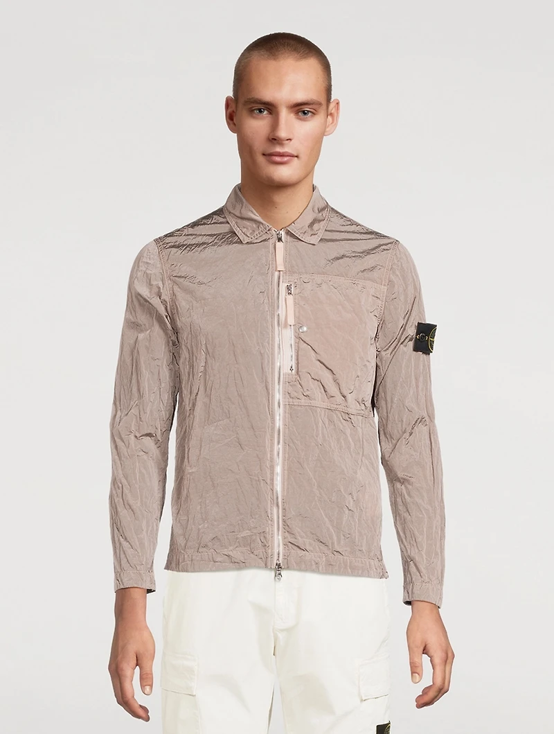 Nylon Metal Zip Overshirt