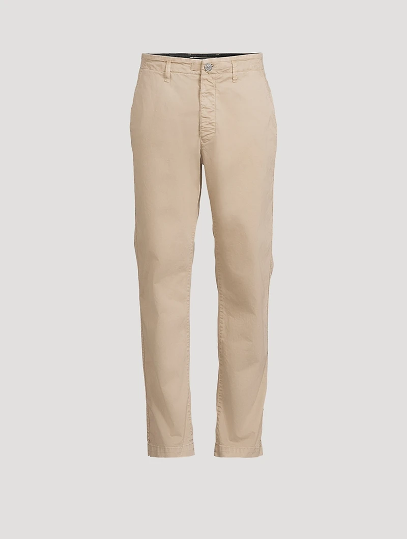 Stretch Cotton Straight-Leg Trousers