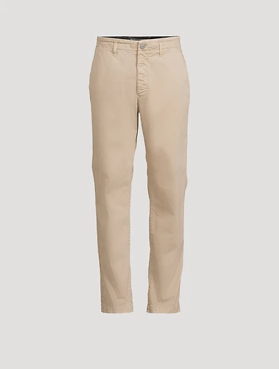 Stretch Cotton Straight-Leg Trousers