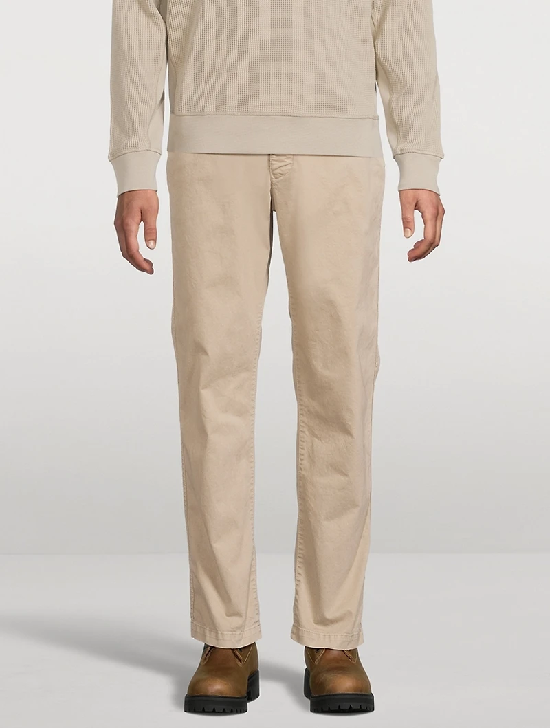 Stretch Cotton Straight-Leg Trousers