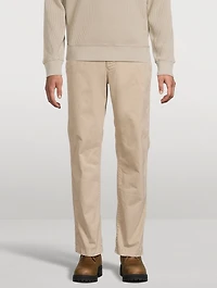 Stretch Cotton Straight-Leg Trousers