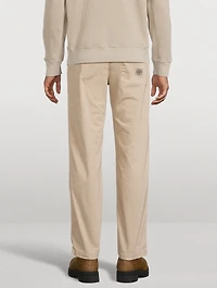 Stretch Cotton Straight-Leg Trousers