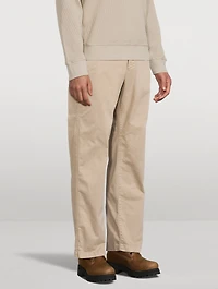 Stretch Cotton Straight-Leg Trousers