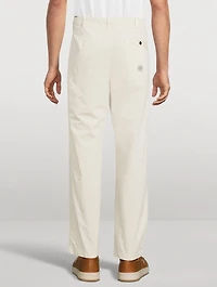 Cotton Canvas Straight-Leg Pants