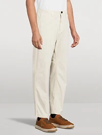 Cotton Canvas Straight-Leg Pants