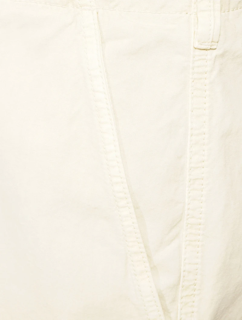 Cotton Canvas Straight-Leg Pants