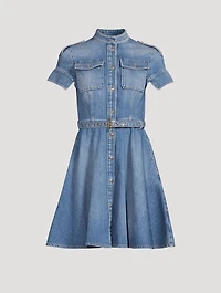 Belted Denim Mini Dress