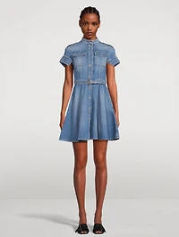 Belted Denim Mini Dress