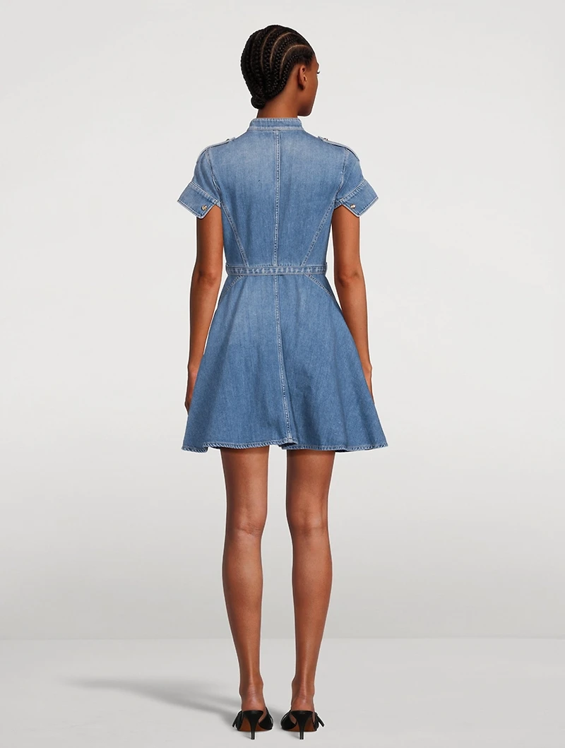 Belted Denim Mini Dress
