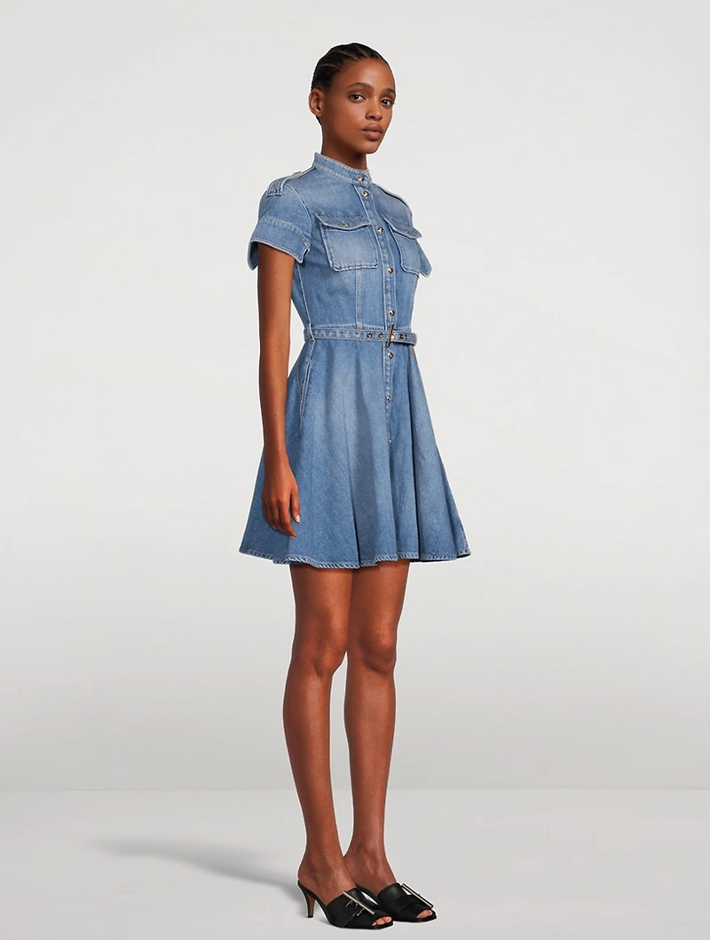 Belted Denim Mini Dress