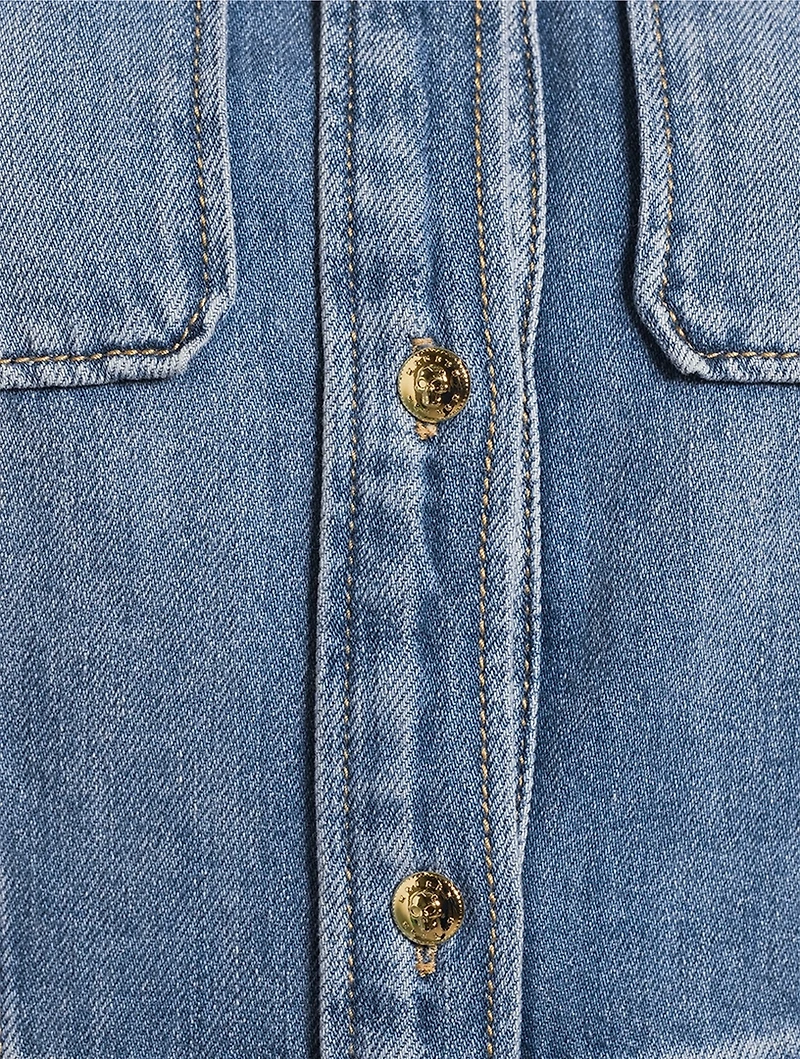 Belted Denim Mini Dress