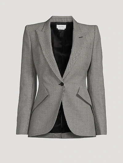 Houndstooth Wool Mohair Blazer