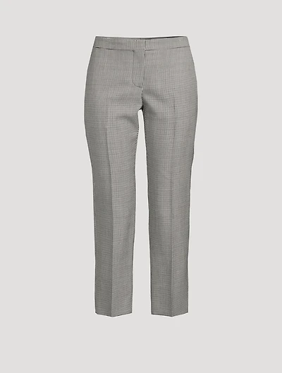 Houndstooth Wool Mohair Cigarette Trousers
