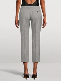 Houndstooth Wool Mohair Cigarette Trousers