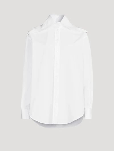 Oversized-Collar Poplin Shirt