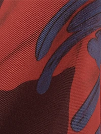 Draped Silk Dress Lily Print