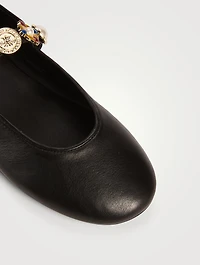 Amarissa Embellished Leather Mary Jane Ballet Flats