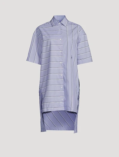 Poplin Shirt Dress Stripe Print