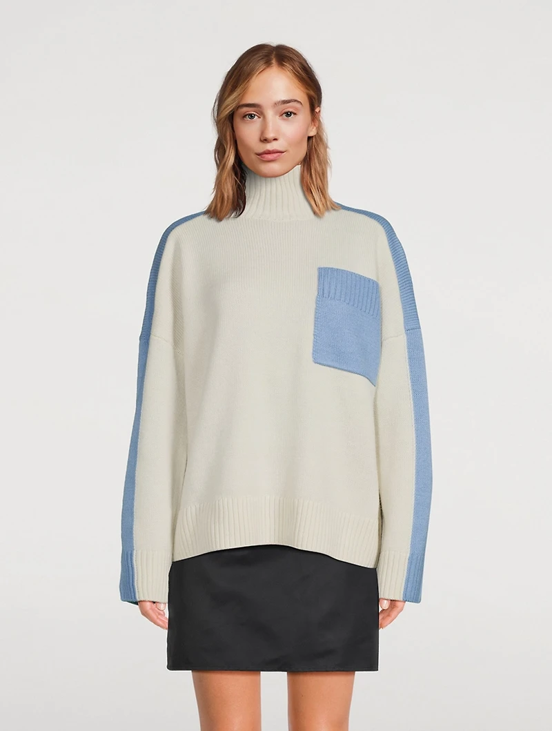 Colourblock Turtleneck Sweater