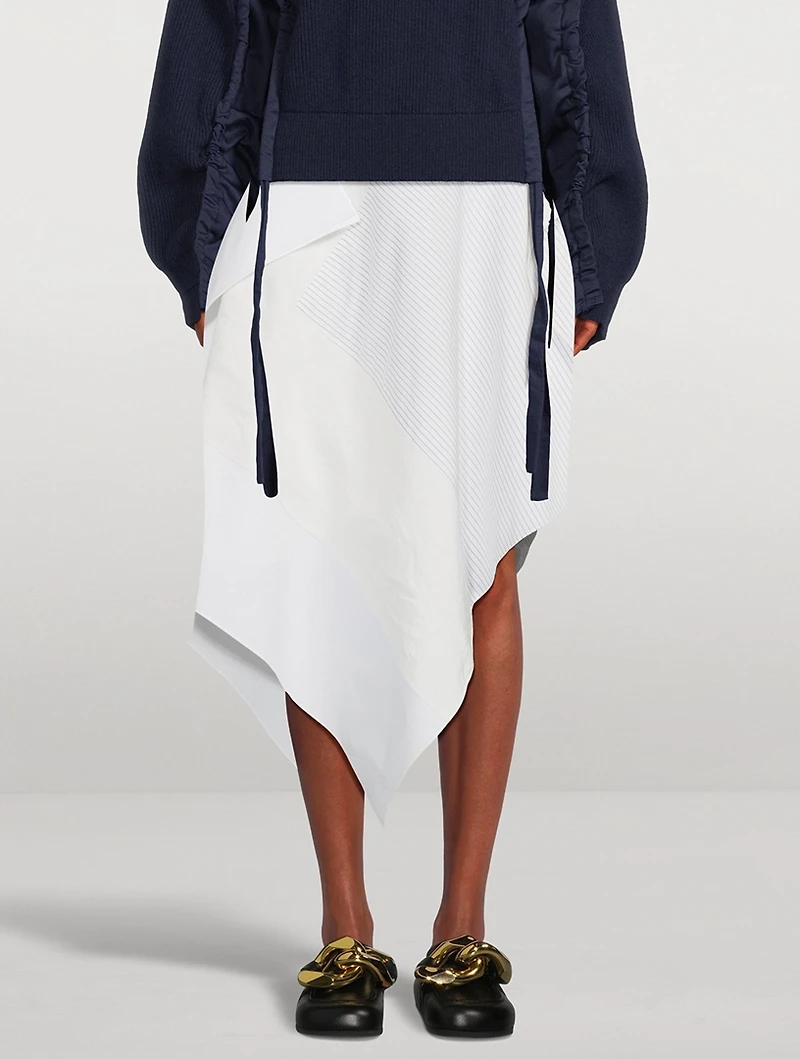 Asymmetric Patchwork Midi Skirt