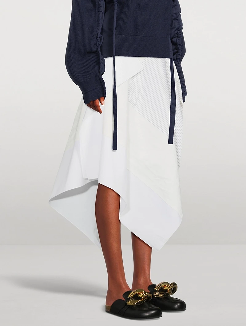 Asymmetric Patchwork Midi Skirt