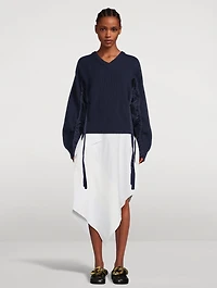 Asymmetric Patchwork Midi Skirt