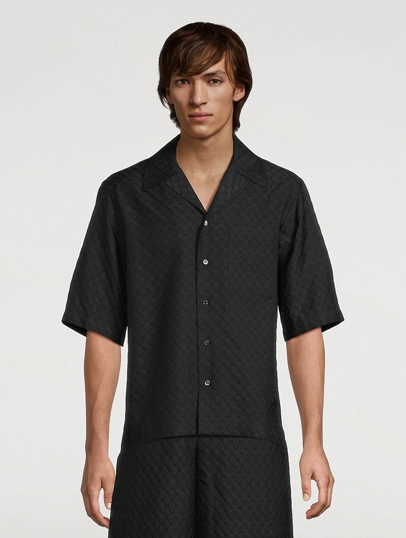 Skull Jacquard Camp Shirt