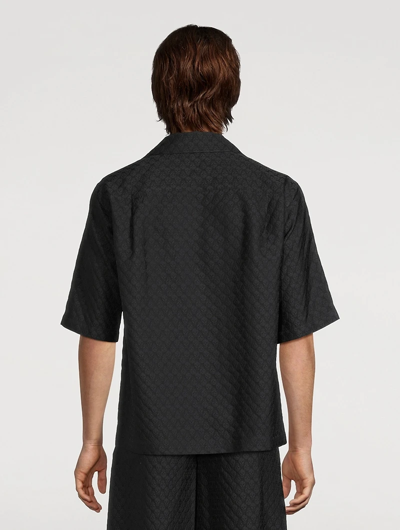 Skull Jacquard Camp Shirt