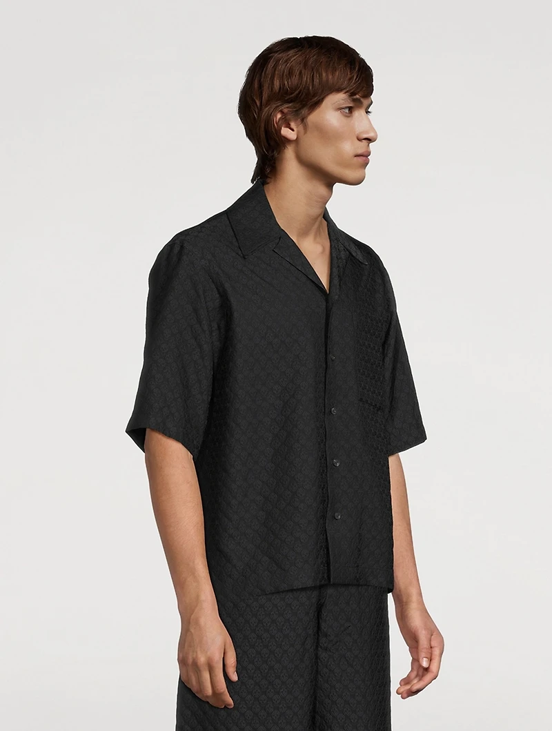 Skull Jacquard Camp Shirt