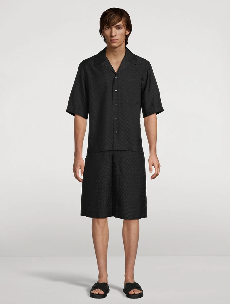 Skull Jacquard Camp Shirt