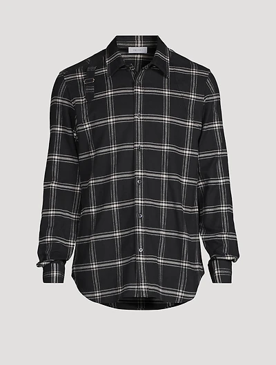 Windowpane Twin Needle Harness Shirt