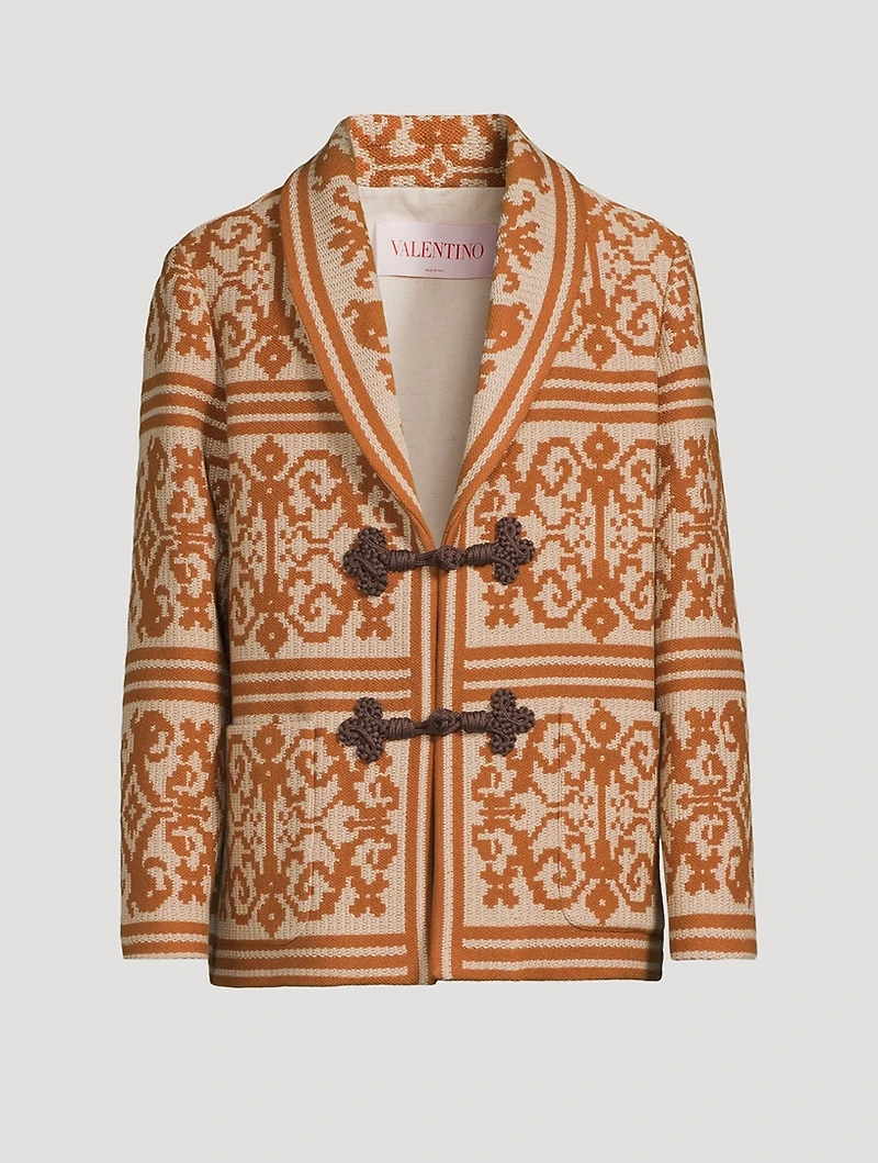 Cotton And Linen Jacquard Jacket