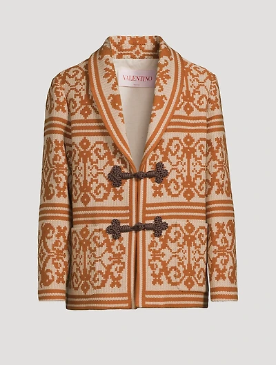 Cotton And Linen Jacquard Jacket